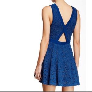 Free people lovingly in lace blue dress